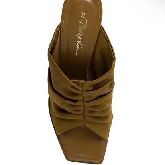 NEW 3.1 PHILLIP LIM OLIVE GREEN SATIN MULES - Picture 12 of 14